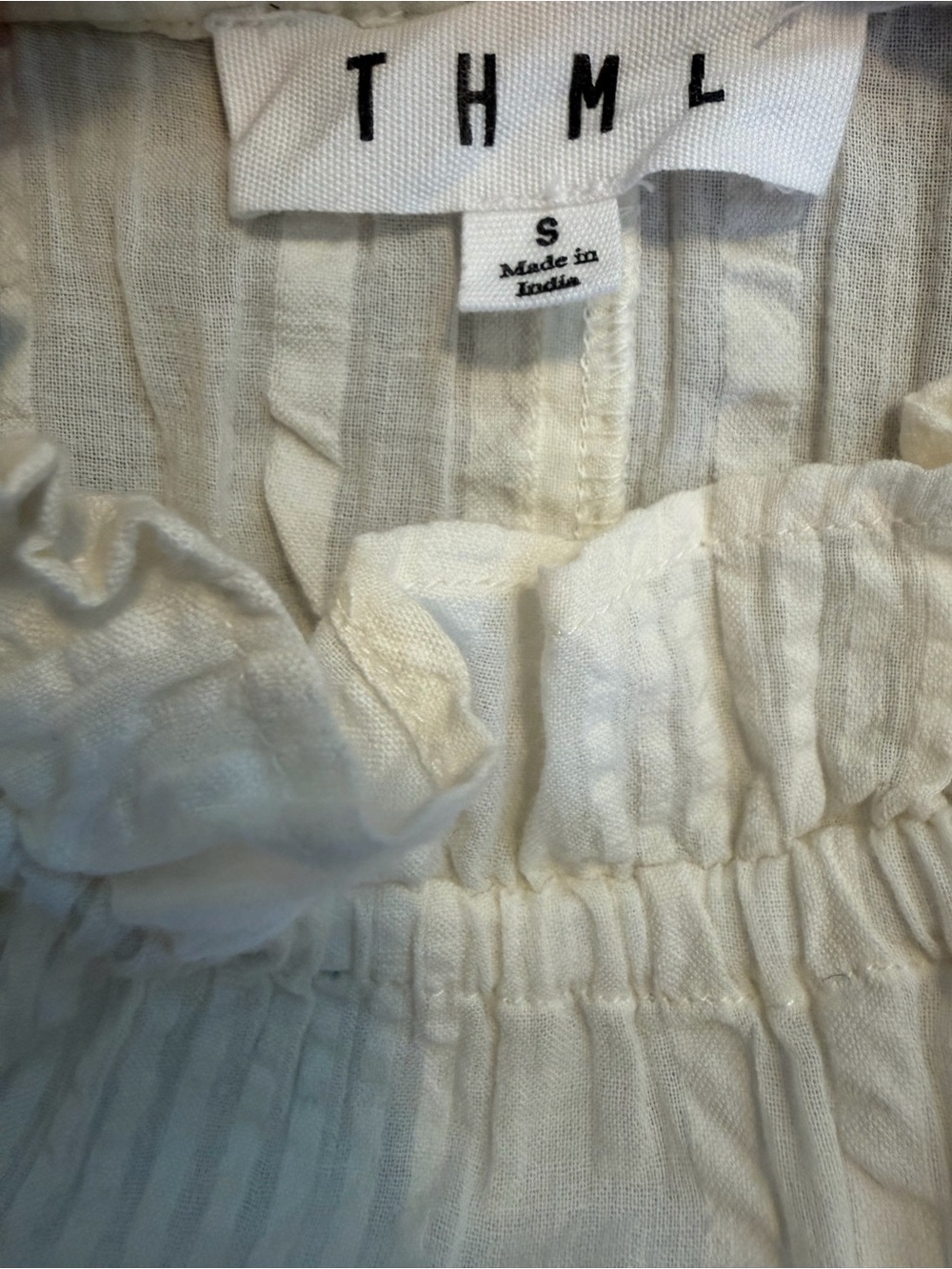 THML Ivory Puff-Sleeve Blouse with Multicolor Floral Embroidery size S - Picture 4 of 6